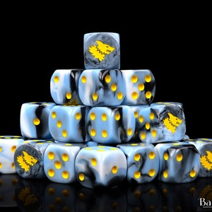 Premium Snow Direwolf Dice | Resin Wargaming Dice | 16mm or 12mm