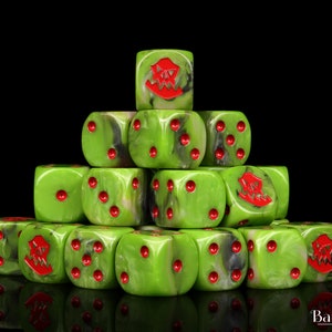 Premium Orc Red Dice | Resin Wargaming Dice | 16mm or 12mm