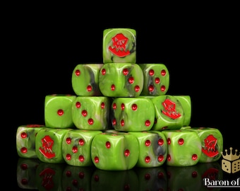 Premium Ork Würfel | Resin Würfel | 16mm oder 12mm