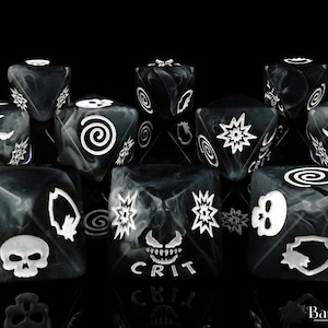 Premium Symbiote Dark D8 Dice | Resin Wargaming Dice | Set of 10