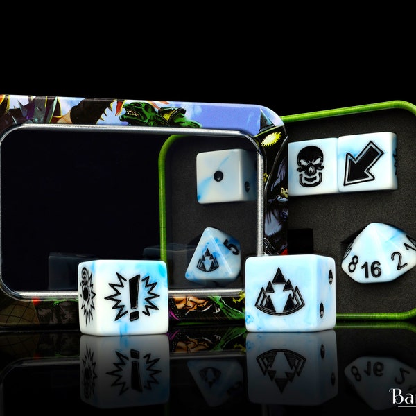 White Ice, Blood Bowl Compatible Dice Set