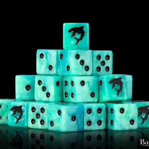 Premium Carcharodon Great White Shark Dice | Resin Wargaming Dice | 16mm or 12mm