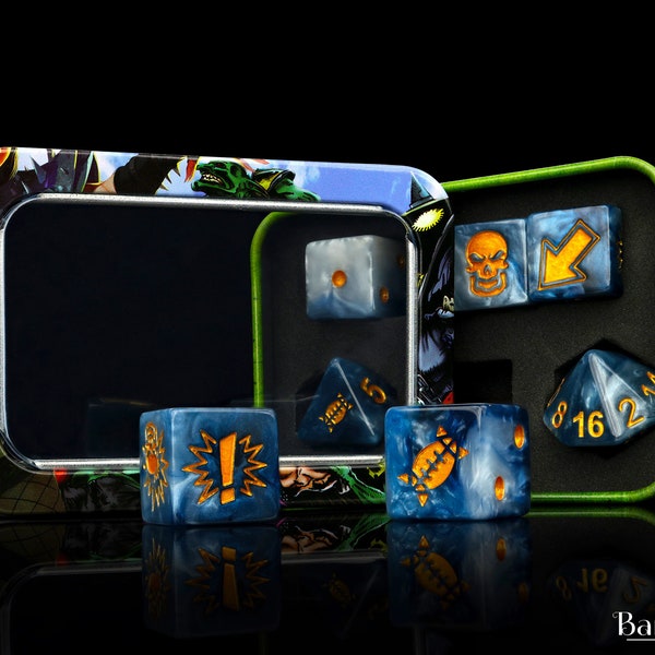 Titanium, Blood Bowl Compatible Dice Set