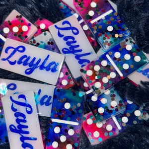 Two Color Team/Name Dominoes