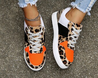 leopard flat sneakers