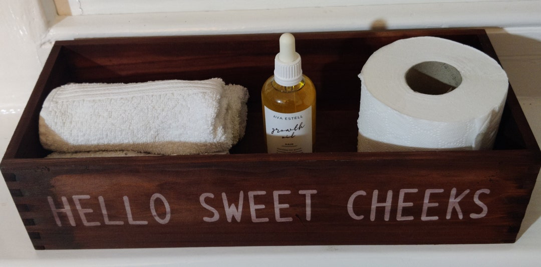 Quality Wooden Toilet Loo Roll Holder Box Etsy