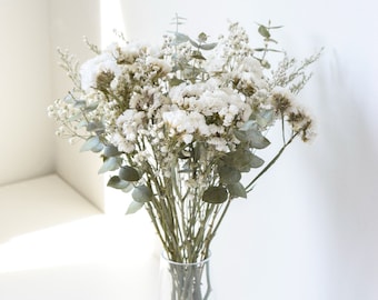 Eucalyptus & Baby's Breath - Dried Flower Bouquet/Arrangement - Home Decor - Wedding Centrepieces