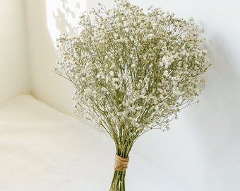 Baby's Breath Dried Wedding Bouquet - Boutonniere - Flower Crown