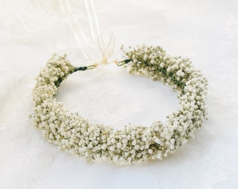 Baby's Breath Dried Flower Crown - Bridal Flower Crown/Flower Girl Crown