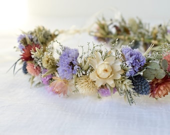 Wildflower Meadow Dried Flower Crown - Bridal Flower Crown/Flower Girl Crown