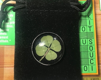 Authentic, real 4-leaf clover included in a scratcher token (Symbol of luck, Gifts, Birthday, Holidays)