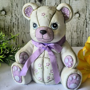 Vintage Lefton 06152 Teddy Bear Coin Bank  Year  1987