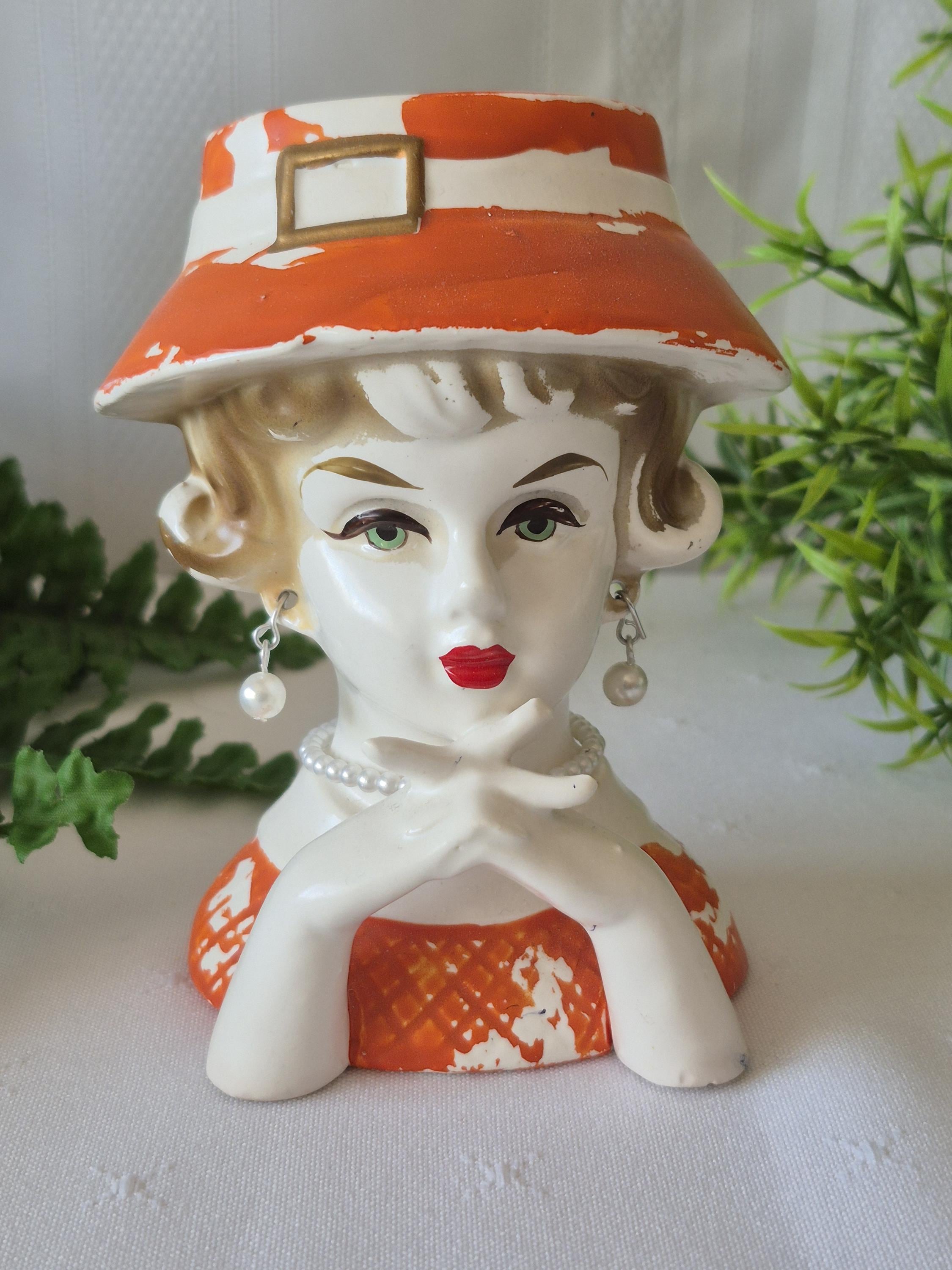 Rubens  ヴィンテージ    レディ　 ヘッドベース  ブラシホルダー Rubens Head Vase - Etsy