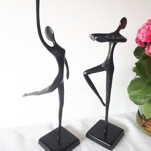 Paire de ballerines Bodrul Khalique, sculptures en bronze vintage design