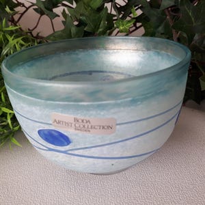 Kosta Boda Artist Collection Galaxy Blue Series  Glass Bowl Signed  Artist Bertil Vallien Sweden1980&#39;s