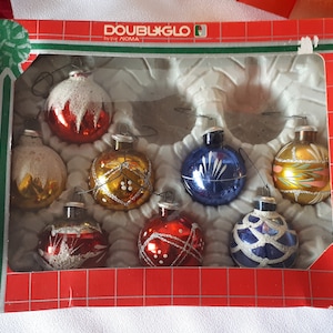 Double Glo FAUX Glass Christmas Tree  Ornaments