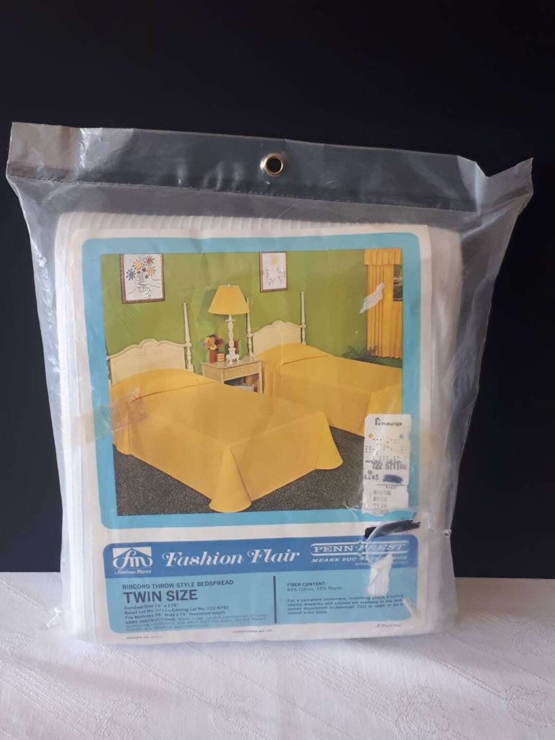 Twin Ribcord Syle Vintage Jcpenney Bedspread in Color White Etsy