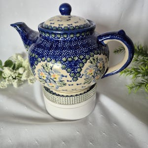 Handmade Manufaktura Teapot Boleslawiec  Polish Pottery Hand painted