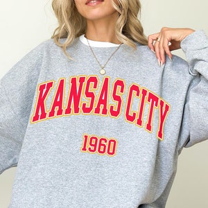Kansas City voetbalsweater, vintage stijl Kansas City voetbal sweatshirt met ronde hals, Kansas City-sweatshirt, zondagvoetbal
