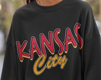 Kansas City Football Sweatshirt | Vintage Style Kansas City Football Crewneck Sweatshirt | Kansas City Sweatshirt