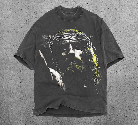 Vintage Jesus Graphic Shirt: Christian Easter Tee, Bible Verse Shirt, 90s Retro Shirt, Jesus TShirt, He Has Rizzen, Unisex Shirt, Jesus Face