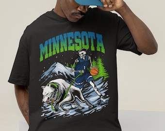 Minnesota Basketball T-Shirt: Horror Graphic Bootleg Tee