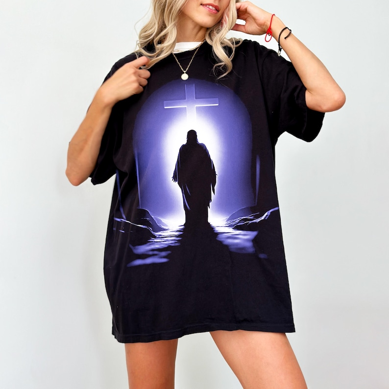 Jesus Shirt, Vintage Jesus T Shirt, Christian Streetwear Religious Gift for Him, Christian Gift, Faith Apparel, Church Shirt, God Shirt, Y2k Black