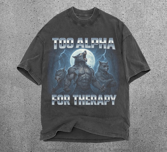Alpha Wolf Shirt, Hide Your Wife Tee, Funny Werewolf Meme, Retro Graphic Y2K
