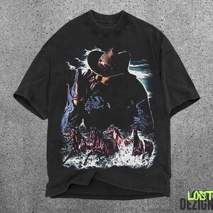 Camiseta gráfica vintage de vaquero, camiseta desgastada de los 90 con estampado de caballo, camiseta retro del oeste, regalo para amantes de los caballos, camiseta ecuestre, camiseta vintage de caballo, rodeo imagen 2