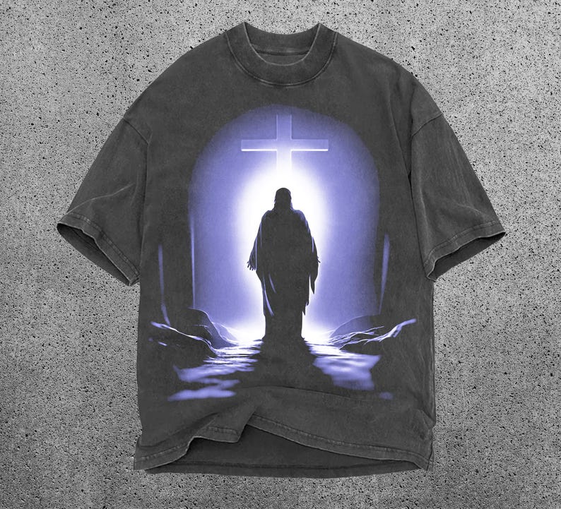 Jesus Shirt, Vintage Jesus T Shirt, Christian Streetwear Religious Gift for Him, Christian Gift, Faith Apparel, Church Shirt, God Shirt, Y2k image 2