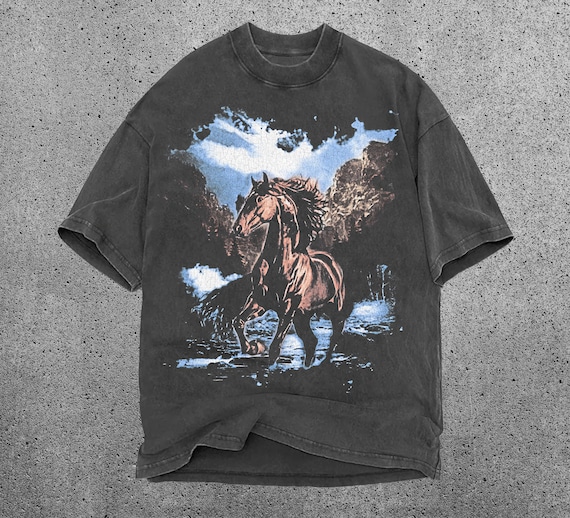 Vintage Horse Graphic T-Shirt, 90s Distressed Horse Shirt, Retro Western Tee, Horse Lover Gift Equestrian Shirt, Vintage Horse Shirt, Rodeo