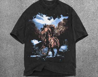 Vintage Horse Graphic T-shirt, 90s Distressed Horse Shirt