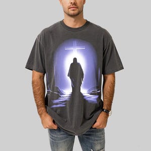Jesus Shirt, Vintage Jesus T Shirt, Christian Streetwear Religious Gift for Him, Christian Gift, Faith Apparel, Church Shirt, God Shirt, Y2k image 3