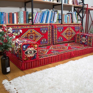 Meditation and Reading Sectionals, Floor Cushions, Sectional Sofas, Bohemian Pallet Sofas,Corner Seating Sets, Tradional Design Arabic Sofas image 1