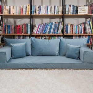 Livingroom Floor Cushions, Floor Sofa Seating, Velvet Fabric Sofas,  Oriental Moroccan Sofas, Sectional Couches, Yoga Meditation Sofas