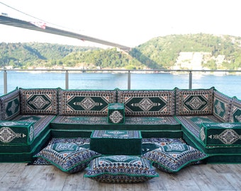 8 Inch Thick U Shaped Arabic Sofa Set, Entry Bench, Turkish Seating Cushions Set, Arabic Jalsa Set, Arabic Diwan