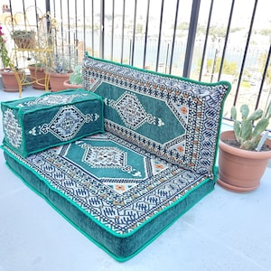 Green Loveseats, Arabic Sofa Floor Seating Set, Arabic Majlis, Pallet Sofa, Floor Cushion, Turkish Floor Sofa, Arabic Majlis, Floor Pillows