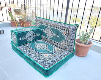 Green Loveseats, Arabic Sofa Floor Seating Set, Arabic Majlis, Pallet Sofa, Floor Cushion, Turkish Floor Sofa, Arabic Majlis, Floor Pillows