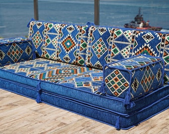 8 Inch Thick Single Sofa, Daybed Cushion, Housewarming Gift, Living Room Sofa, Farmhouse Decor, Moroccan Rug
