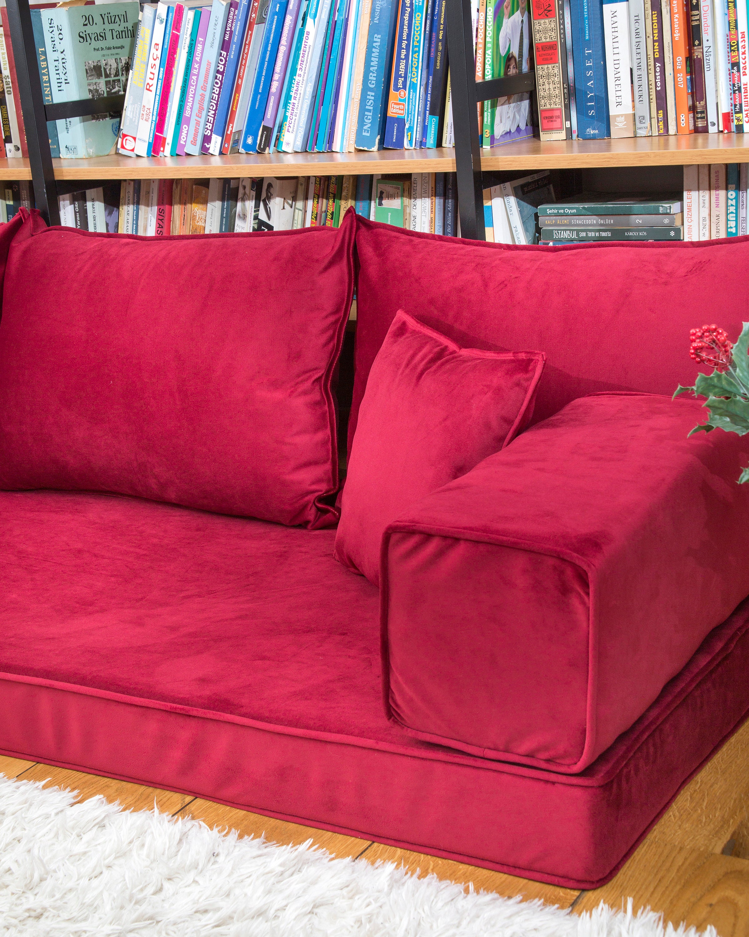 Maroon Color Velvet Floor Sofas Meditation Sofas Moroccan Etsy