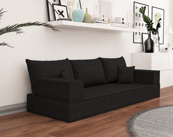 Linen 8" Color K055A Floor Couch, Floor Sofa , Floor cushion, Floor Pouf , floor seating ,Sofa Living Couch, Floor Seat , bohemian furniture