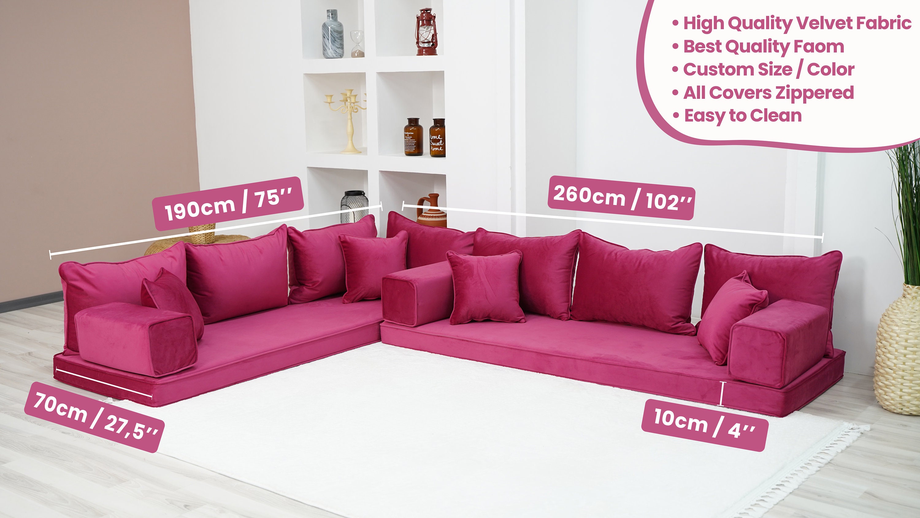 Sofa set pink colour outlet