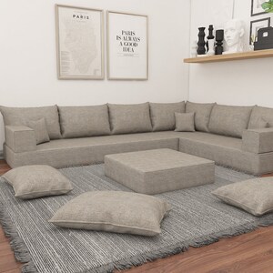 Gray online cloth sectional
