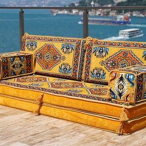 8 Inch Thick Single Sofa Set, French Cushion, Moroccan Sofa, Seat Cushion, Daybed Cushion, Reading Nook, Pallet Sofa Cushions image 2