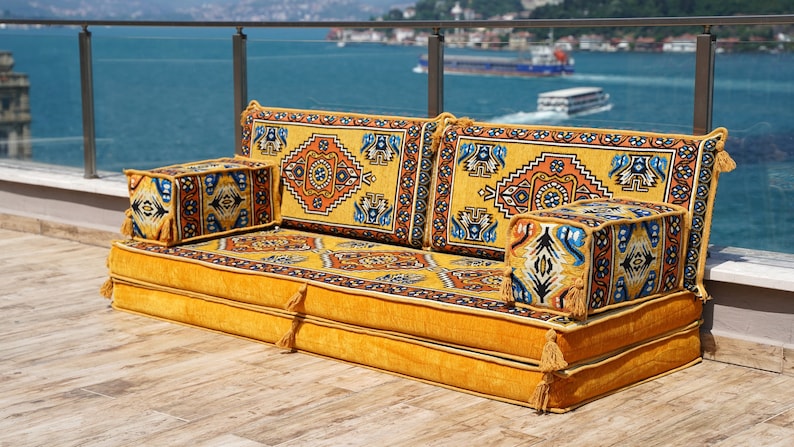 8 Inch Thick Single Sofa Set, French Cushion, Moroccan Sofa, Seat Cushion, Daybed Cushion, Reading Nook, Pallet Sofa Cushions image 2