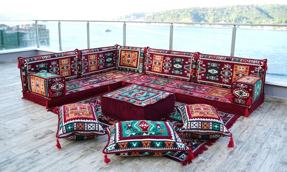 Buy Traditional Milas Maroon Floor Couches Arabic Seating Sofa Arabic Majlis Floor Cushions Ottoman Couch Turkish Floor Seating Set Online in India Etsy