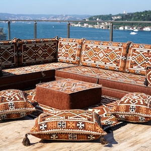 8 Inch Thick Turkish Floor Seating Set, Pallet Sofa, Patio Furniture, Moroccan Rug, Arabic Floor Sofa Set, Arabic Diwan, Boho Sofa