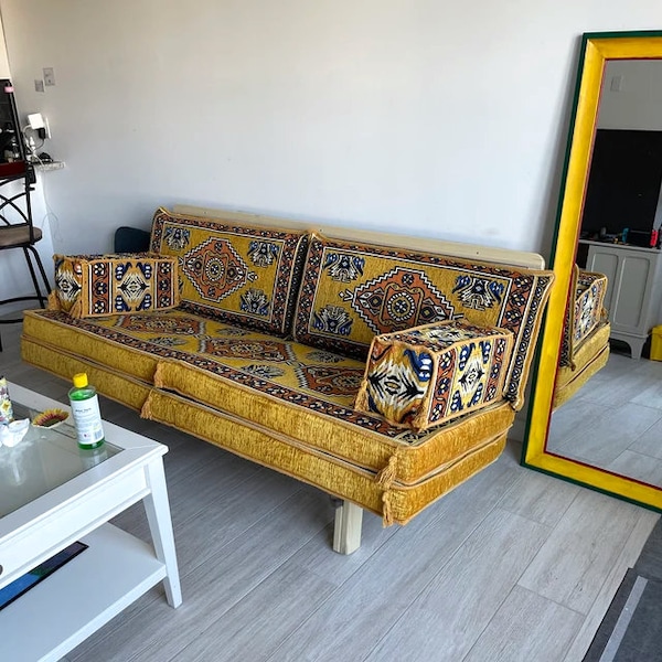 8 Inch Thick Single Sofa Set, French Cushion, Moroccan Sofa, Seat Cushion, Daybed Cushion, Reading Nook, Pallet Sofa Cushions