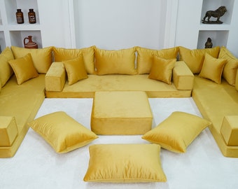Yellow colour sale sofa set