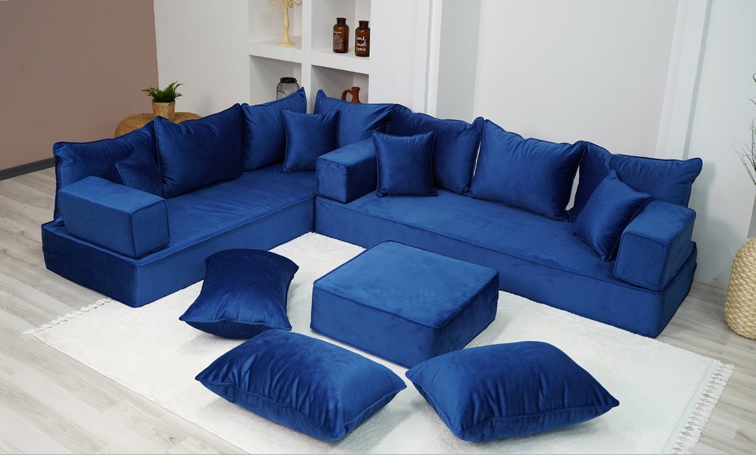 Royal blue sofa pillows sale